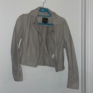 Beige faux leather jacket